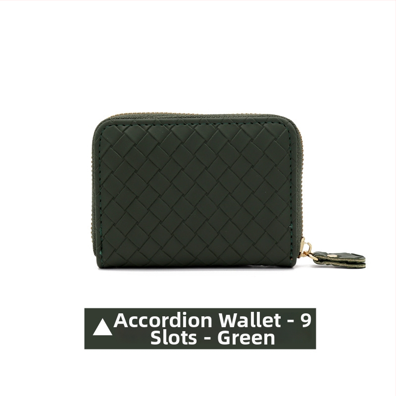 Kõik-ühes kaardikott punutud mustriga, PVC, mahutavus 9/18/20 kaarti, varguste vastane, unisex