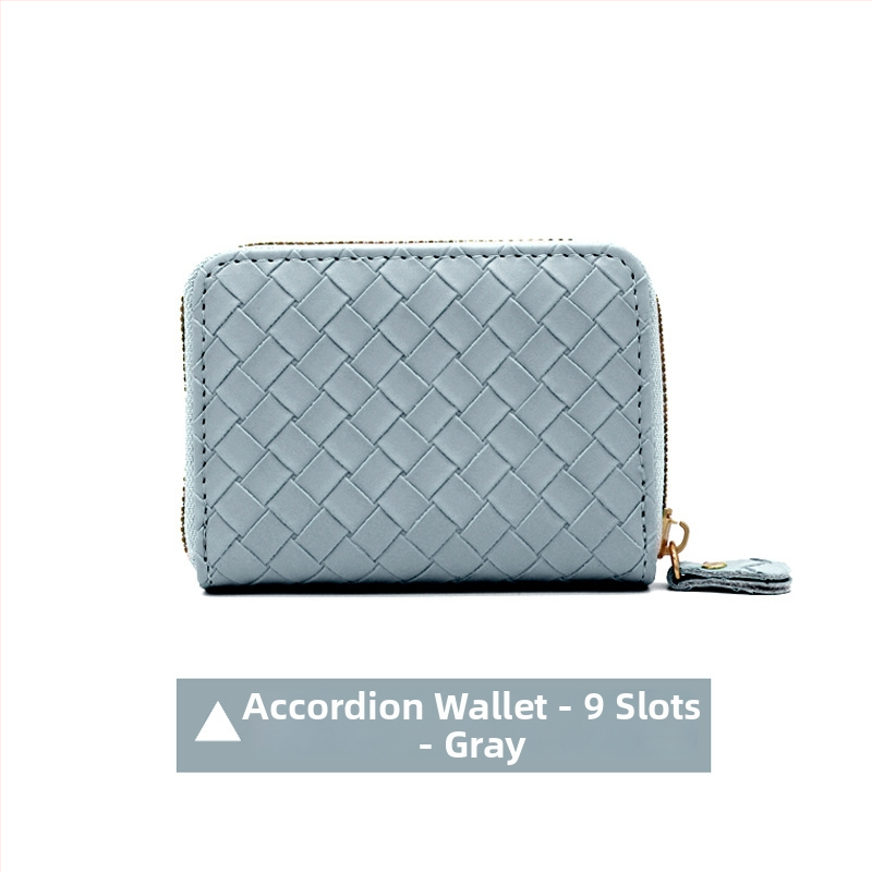 Kõik-ühes kaardikott punutud mustriga, PVC, mahutavus 9/18/20 kaarti, varguste vastane, unisex