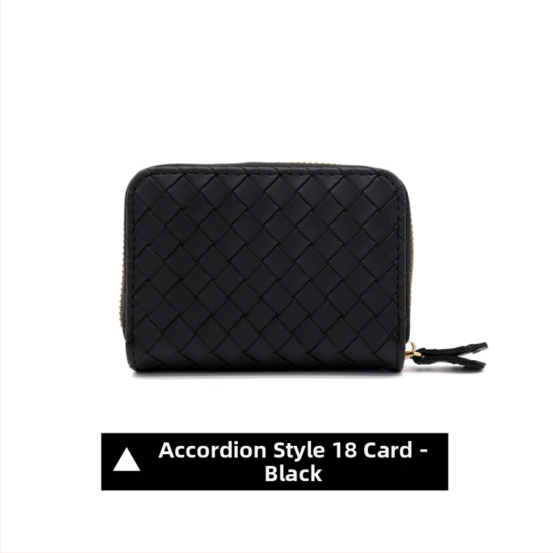 Kõik-ühes kaardikott punutud mustriga, PVC, mahutavus 9/18/20 kaarti, varguste vastane, unisex