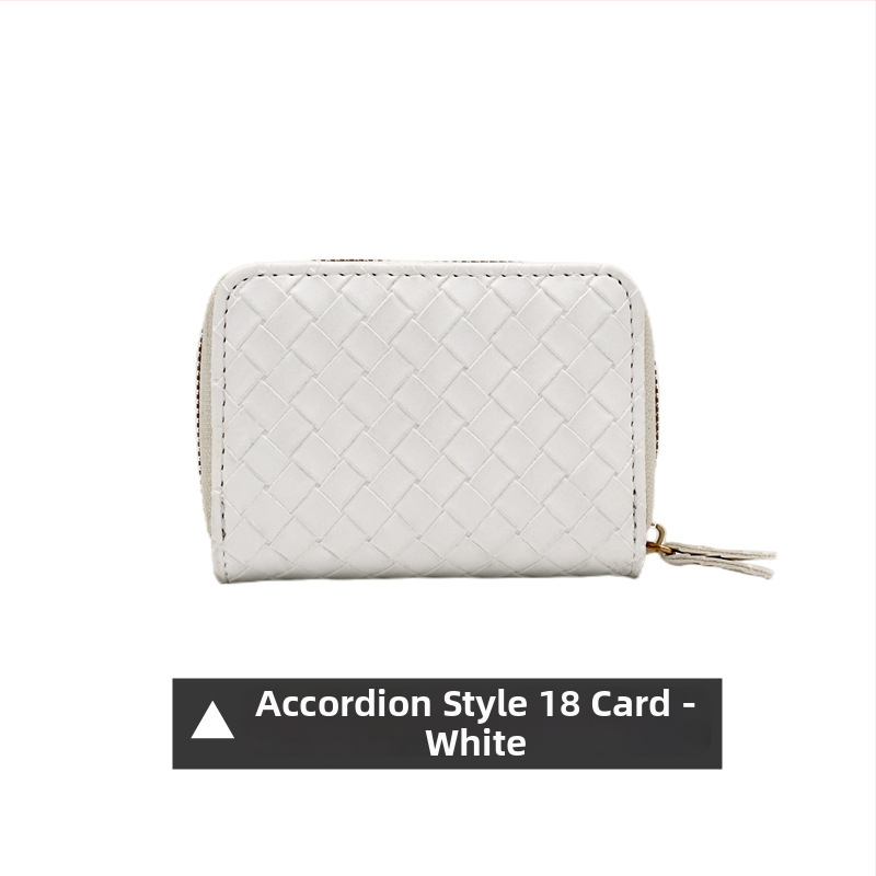 Kõik-ühes kaardikott punutud mustriga, PVC, mahutavus 9/18/20 kaarti, varguste vastane, unisex