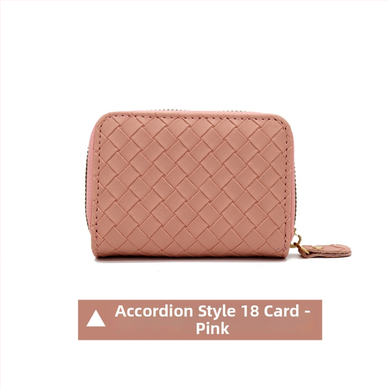 Kõik-ühes kaardikott punutud mustriga, PVC, mahutavus 9/18/20 kaarti, varguste vastane, unisex