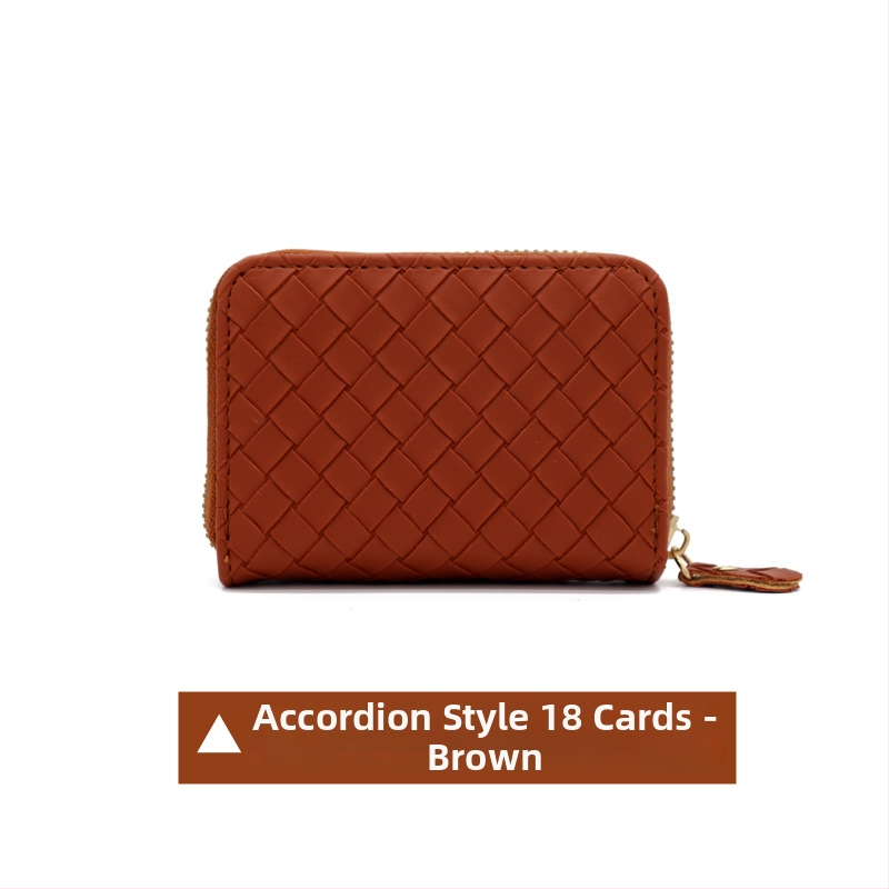 Kõik-ühes kaardikott punutud mustriga, PVC, mahutavus 9/18/20 kaarti, varguste vastane, unisex