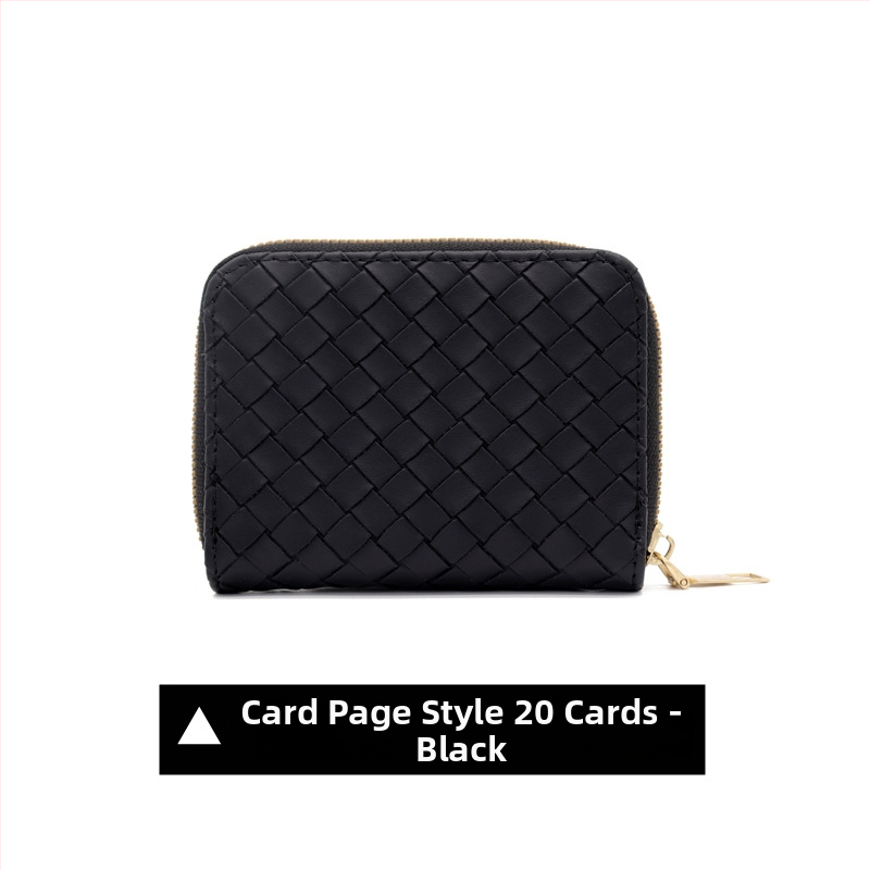 Kõik-ühes kaardikott punutud mustriga, PVC, mahutavus 9/18/20 kaarti, varguste vastane, unisex