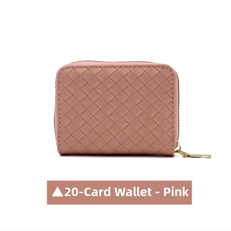 Kõik-ühes kaardikott punutud mustriga, PVC, mahutavus 9/18/20 kaarti, varguste vastane, unisex