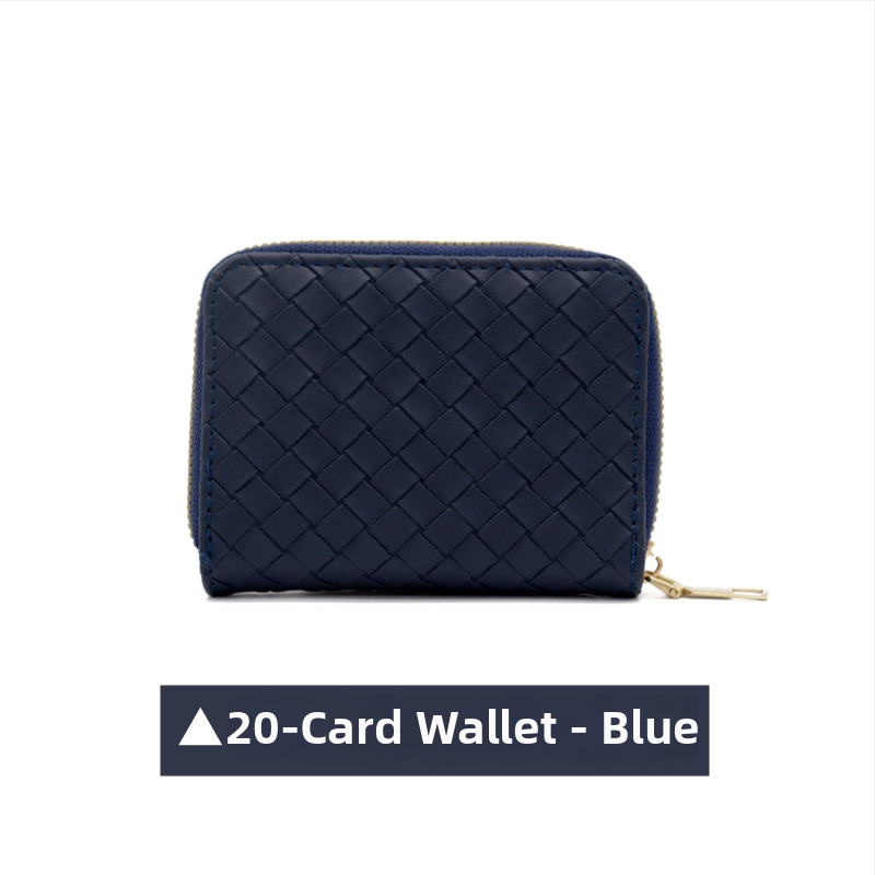 Kõik-ühes kaardikott punutud mustriga, PVC, mahutavus 9/18/20 kaarti, varguste vastane, unisex