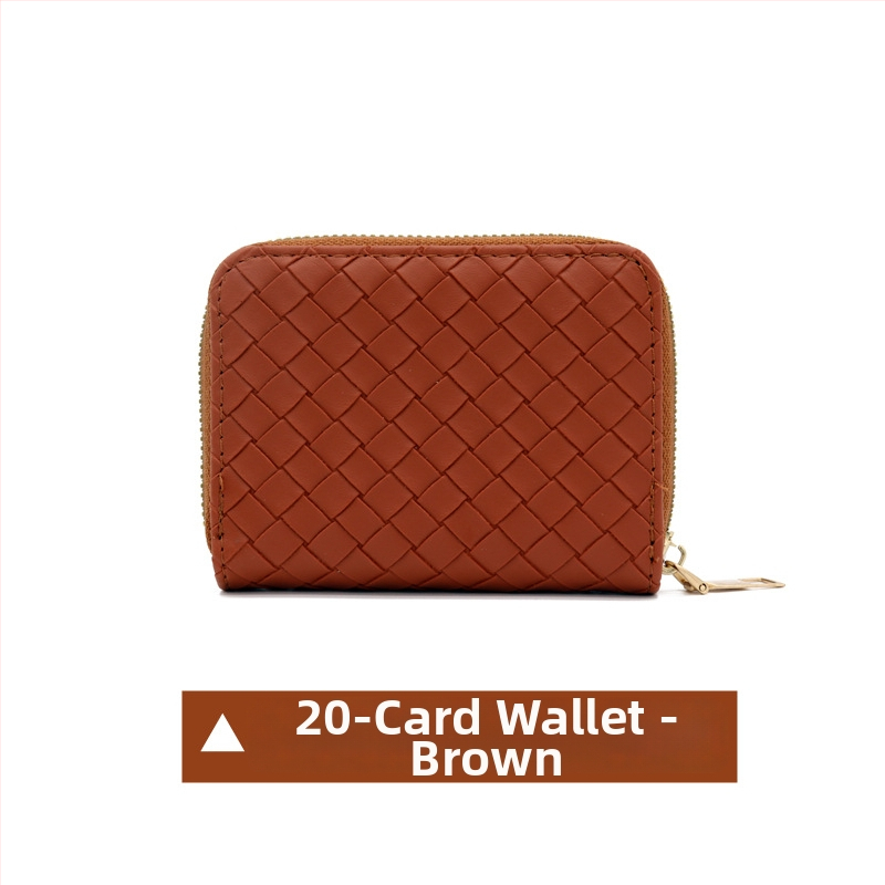 Kõik-ühes kaardikott punutud mustriga, PVC, mahutavus 9/18/20 kaarti, varguste vastane, unisex