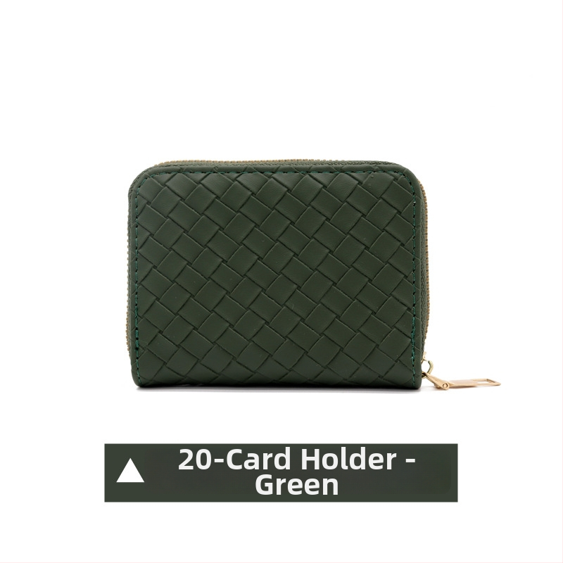 Kõik-ühes kaardikott punutud mustriga, PVC, mahutavus 9/18/20 kaarti, varguste vastane, unisex