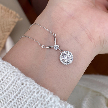 Ogrlica s repom sirene od 925 sterling srebra, lanac u obliku križa, geometrijski privjesak, stil Old Money, težina 2,4 g