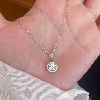 Ogrlica s repom sirene od 925 sterling srebra, lanac u obliku križa, geometrijski privjesak, stil Old Money, težina 2,4 g