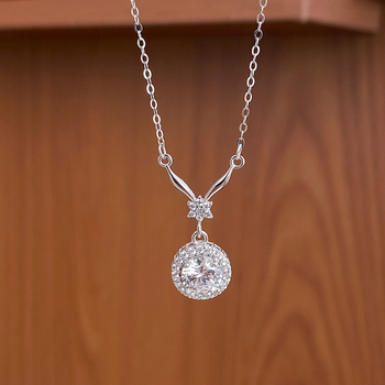 Ogrlica s repom sirene od 925 sterling srebra, lanac u obliku križa, geometrijski privjesak, stil Old Money, težina 2,4 g