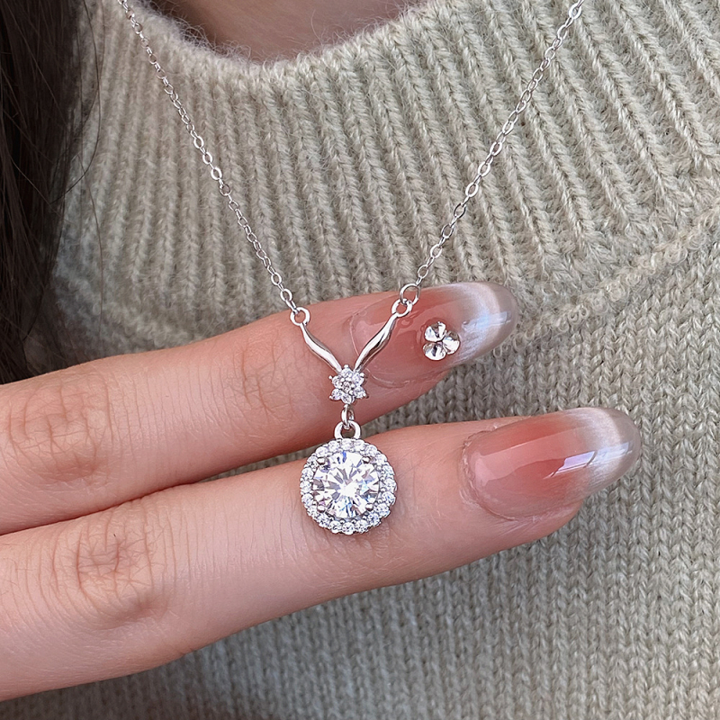 Ogrlica s repom sirene od 925 sterling srebra, lanac u obliku križa, geometrijski privjesak, stil Old Money, težina 2,4 g