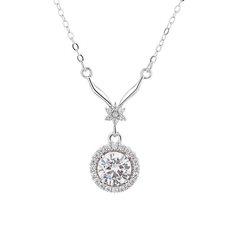 Ogrlica s repom sirene od 925 sterling srebra, lanac u obliku križa, geometrijski privjesak, stil Old Money, težina 2,4 g