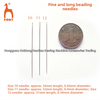 PONY gyöngyfűző tű, acél tű kézi varráshoz, karcsú, importált