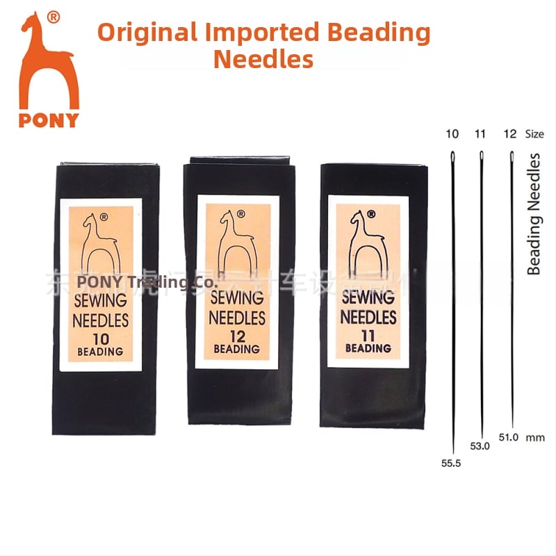 PONY gyöngyfűző tű, szénacél, kézi gyöngyözéshez, hosszú és vékony