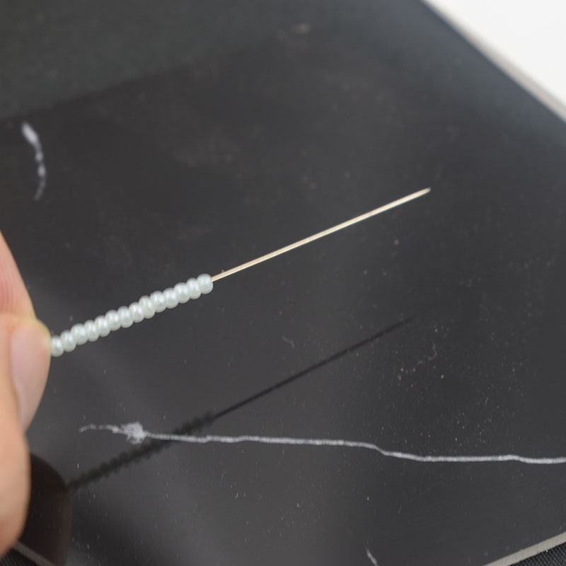 DIY gyöngyékszer tűkészlet – ultra vékony átszúró tű, hosszú tű, rizsszem gyöngy tű, kézzel varrt gyöngy tű