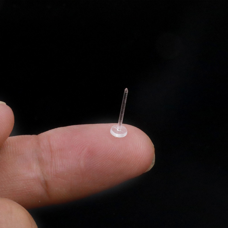 4 mm prozirne plosnate igle za naušnice, plastični ušni štapići, DIY dodatak za nakit