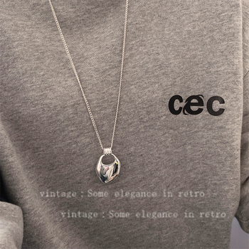 Unisex metalni ogrlica s twist lancem, privjesak od legure, elektroplatiranje završna obrada, težina 26,7 g