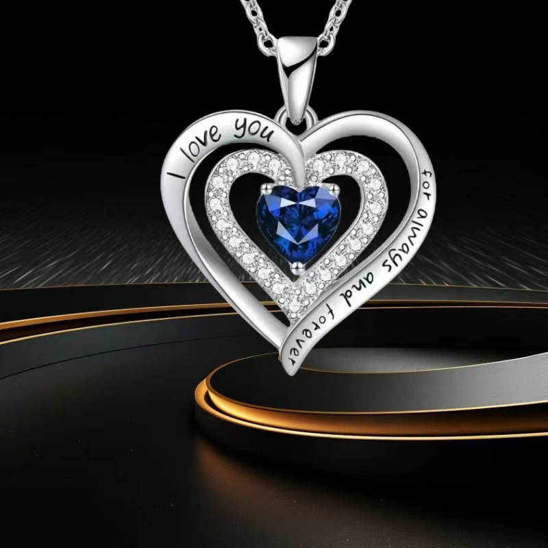 Bakrena ogrlica sa srcolnim privjeskom, elektroplatinirani završetak, gradski stil