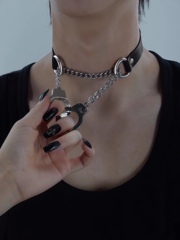 Nakit od legure s dvostrukom križnom lancem, romboidni privjesak od legure, elektroplatirano, unisex, marka VKe