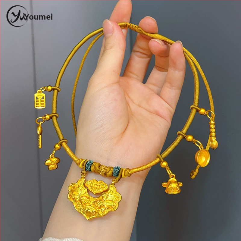 Детско колие с позлатена сплав, геометрична висулка, обикновена верига