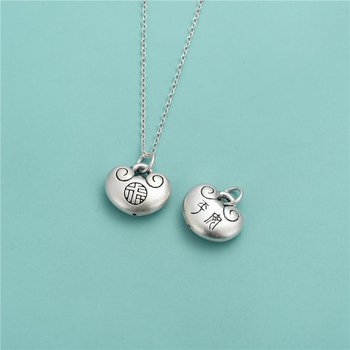 Pandantiv din Argint Pur S999, 3D Lacăt Norocos