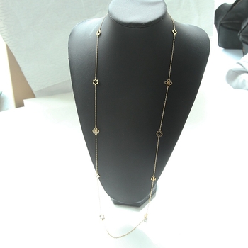 Κολιέ, σειρά Kira, μοτίβο τετράφυλλου λουλουδιού, μεταλλικό με κρεμαστό από χαλκό, ηλεκτροπλατίωση, πολυεπίπεδο, για γυναίκες, απλό στυλ, Καλοκαίρι 2025