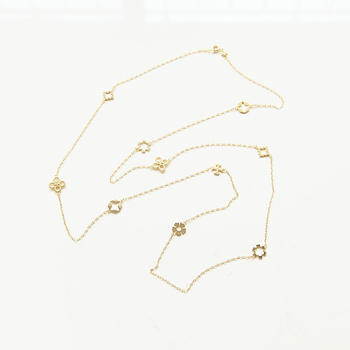 Κολιέ, σειρά Kira, μοτίβο τετράφυλλου λουλουδιού, μεταλλικό με κρεμαστό από χαλκό, ηλεκτροπλατίωση, πολυεπίπεδο, για γυναίκες, απλό στυλ, Καλοκαίρι 2025