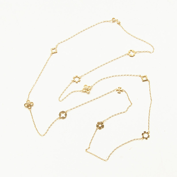 Κολιέ, σειρά Kira, μοτίβο τετράφυλλου λουλουδιού, μεταλλικό με κρεμαστό από χαλκό, ηλεκτροπλατίωση, πολυεπίπεδο, για γυναίκες, απλό στυλ, Καλοκαίρι 2025