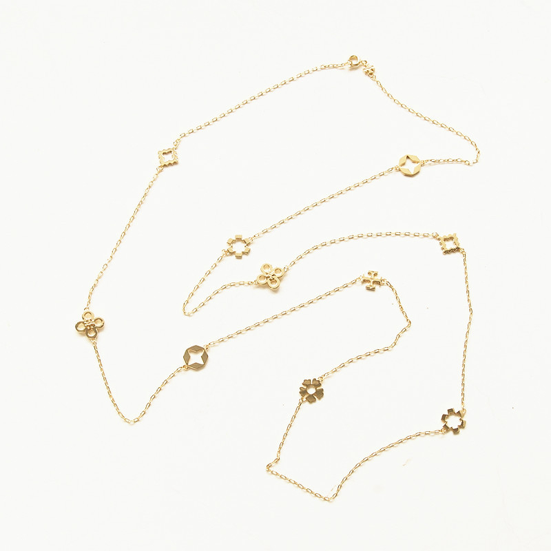 Κολιέ, σειρά Kira, μοτίβο τετράφυλλου λουλουδιού, μεταλλικό με κρεμαστό από χαλκό, ηλεκτροπλατίωση, πολυεπίπεδο, για γυναίκες, απλό στυλ, Καλοκαίρι 2025