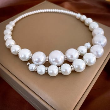 Colier choker cu perle artificiale, geometric pentru femei, greutate 0,0587 kg