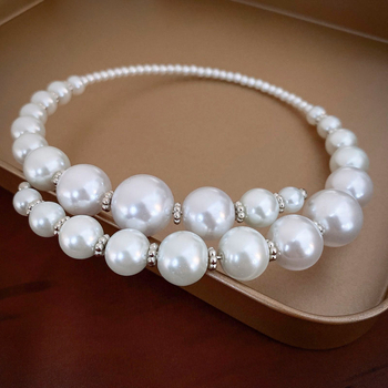 Colier choker cu perle artificiale, geometric pentru femei, greutate 0,0587 kg