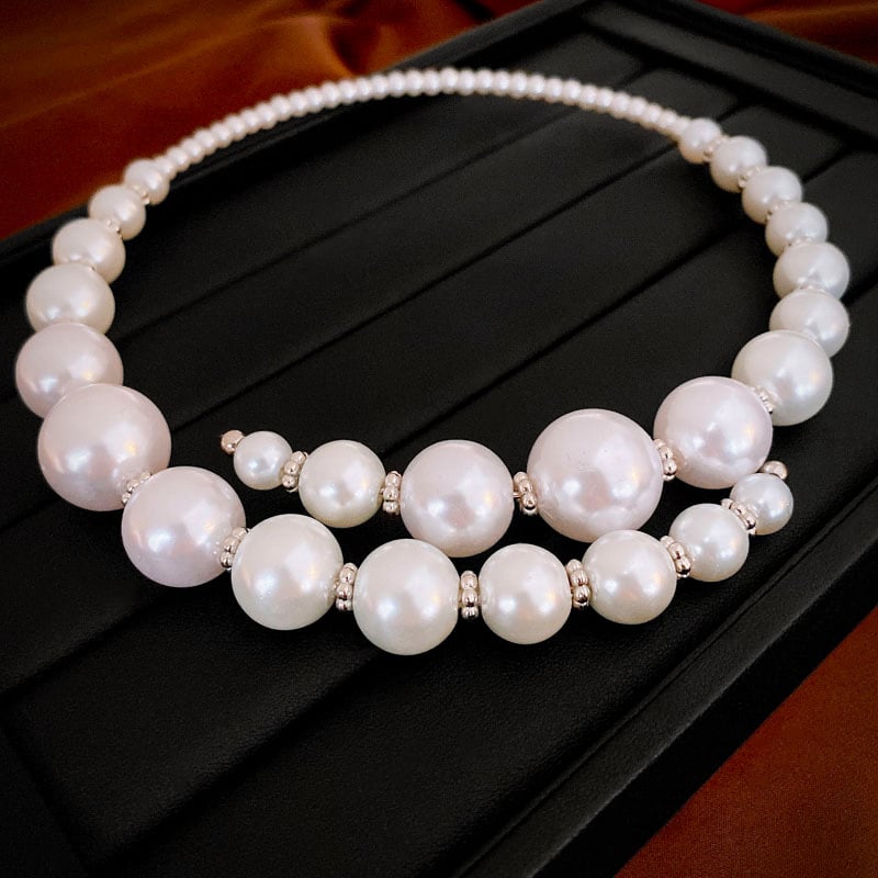 Colier choker cu perle artificiale, geometric pentru femei, greutate 0,0587 kg