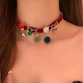 Colier chok­er geometric cu mai multe straturi, material flocking și placare electroplating pe lanț obișnuit