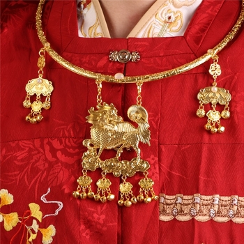 Нашийник от сплав, етно стил, клиновидна верига, тегло 120 g