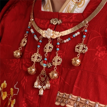 Нашийник от сплав, етно стил, клиновидна верига, тегло 120 g