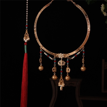 Нашийник от сплав, етно стил, клиновидна верига, тегло 120 g