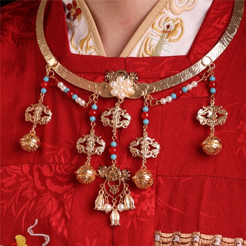 Нашийник от сплав, етно стил, клиновидна верига, тегло 120 g