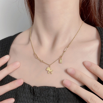 Γυναικείο κολιέ με πεταλούδα από τιτάνιο ατσάλι, ηλεκτροπλατιωμένο φινίρισμα, αλυσίδα Ο, 4 g