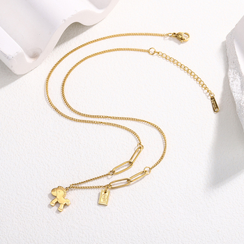 Γυναικείο κολιέ με πεταλούδα από τιτάνιο ατσάλι, ηλεκτροπλατιωμένο φινίρισμα, αλυσίδα Ο, 4 g