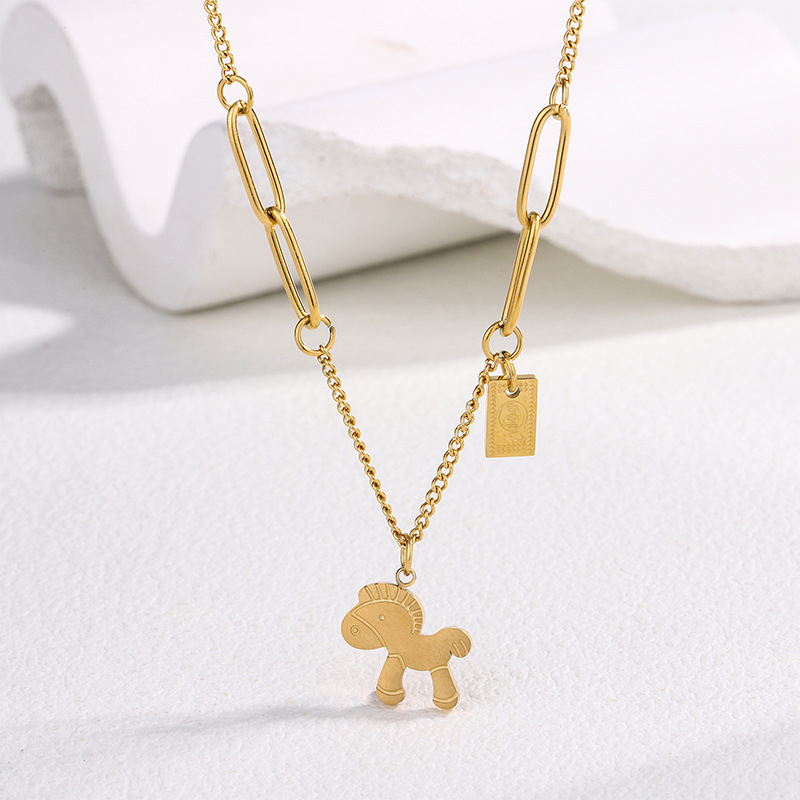 Γυναικείο κολιέ με πεταλούδα από τιτάνιο ατσάλι, ηλεκτροπλατιωμένο φινίρισμα, αλυσίδα Ο, 4 g