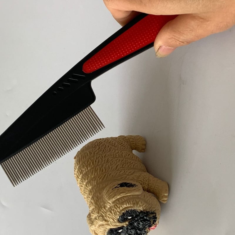 Χτένα φροντίδας γούνας σκύλου με λεπτές δόντες για αφαίρεση ψύλλων, αυγών ψύλλων και πιτυρίδας (Πλαστικό; Μάρκα: Unique; Όχι εισαγόμενο; Για σκύλους)
