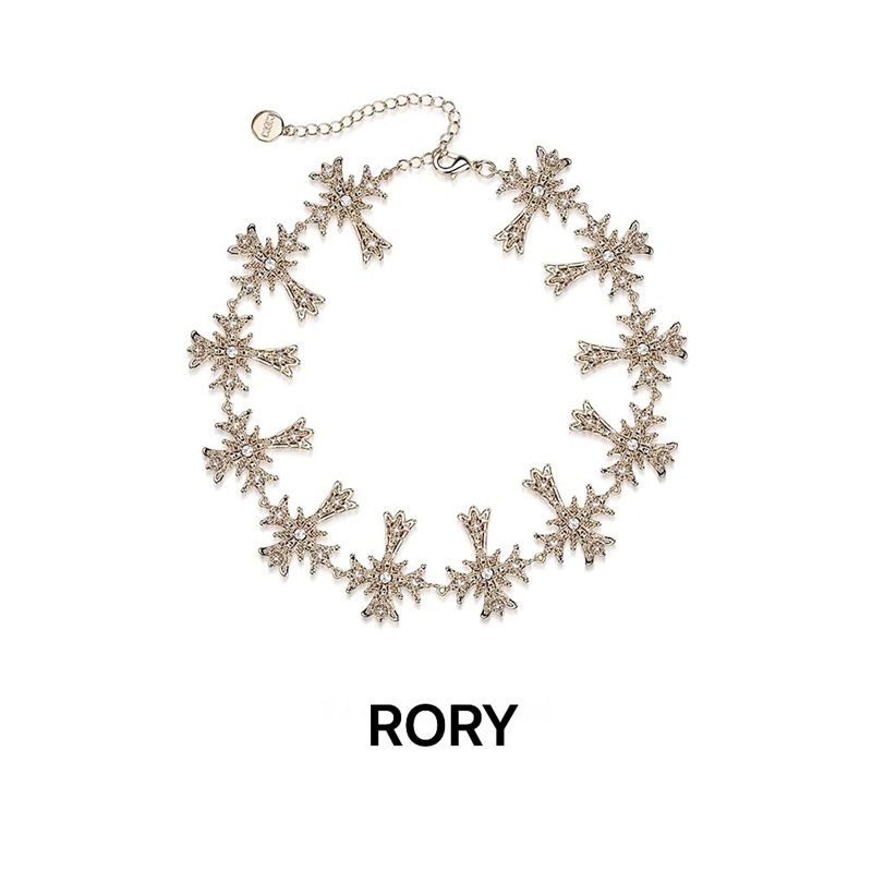 Имитационни перли колар чокър с клавикуларна верижка и кръстова висулка