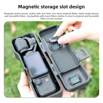 Carcasă protectoare Osmo Pocket 3 – rezistentă la cădere, din plastic, pentru filtre și accesorii (Brand: Strange Leaves; Model: pocket3; Material: Plastic)