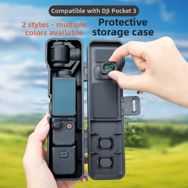 Carcasă protectoare Osmo Pocket 3 – rezistentă la cădere, din plastic, pentru filtre și accesorii (Brand: Strange Leaves; Model: pocket3; Material: Plastic)