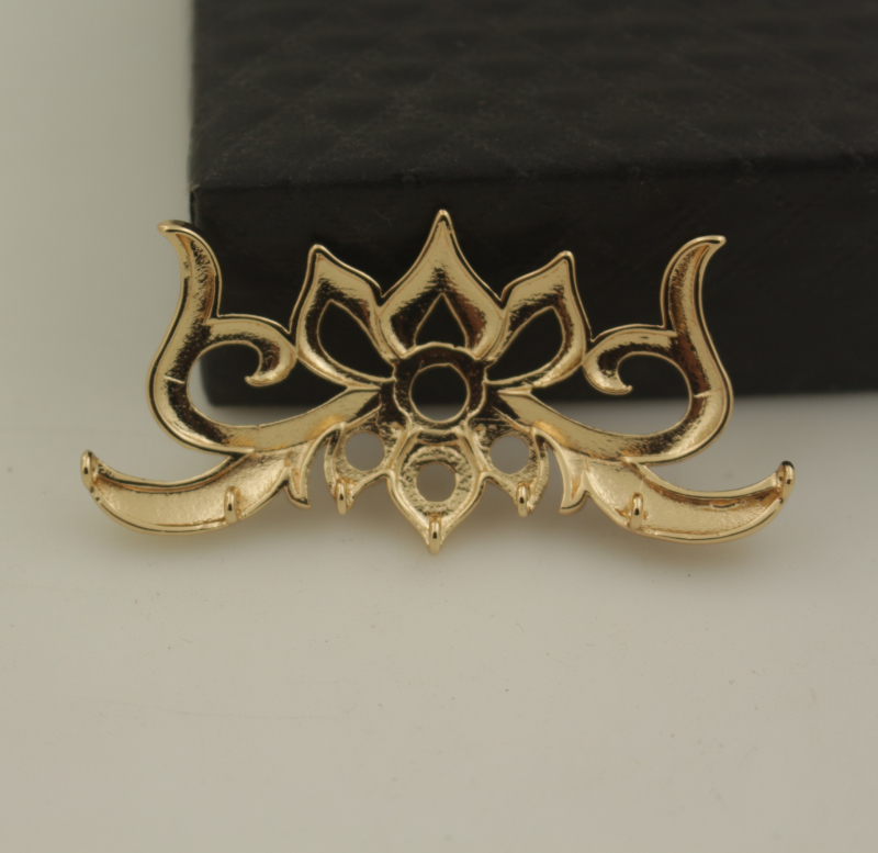 Pandantiv Lotus din cupru, electroplatat, stil Vânt Național, Literatură și Artă Retro