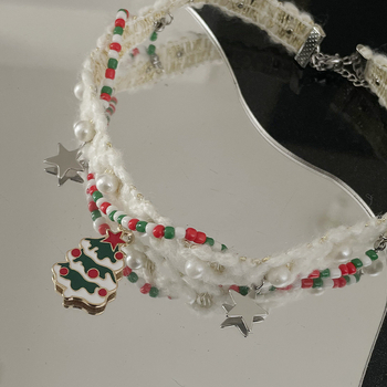 Κολιέ από κράμα με μοτίβο λουλουδιού και αστέρι, ηλεκτροπλατιωμένο, κανονική αλυσίδα, Χειμώνας 2023, για γυναίκες