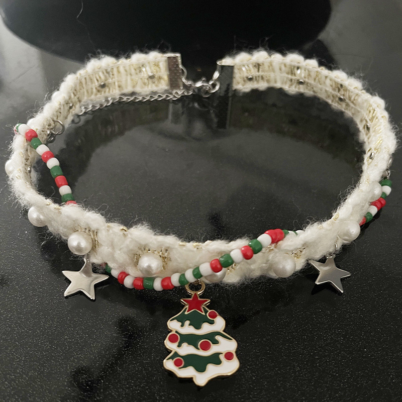 Κολιέ από κράμα με μοτίβο λουλουδιού και αστέρι, ηλεκτροπλατιωμένο, κανονική αλυσίδα, Χειμώνας 2023, για γυναίκες