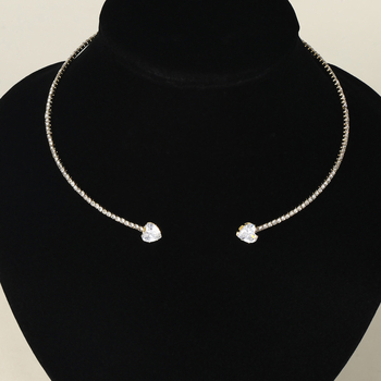 Colier choker geometric din cupru, pandantiv din rhinestone, stil lux ușor pentru femei, lanț obișnuit