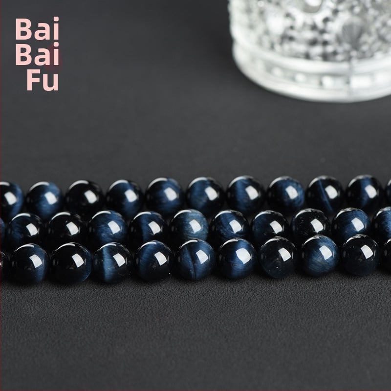 Tigra acs pērlītes, apaļas, pulētas, daļēji gatavas rotaslietu sastāvdaļas DIY