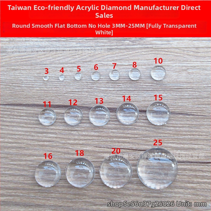 Rhinestones pērlītes pusapļa formā, spīdīga virsma, injekcijas liešana, plastmasa/rezīns